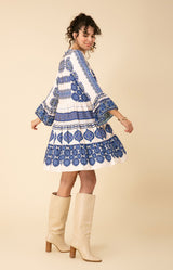 Agathe Twill Dress, color_blue