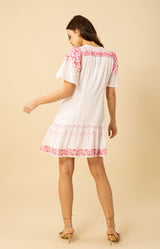 Ariana Embroidered Dress, color_fuchsia