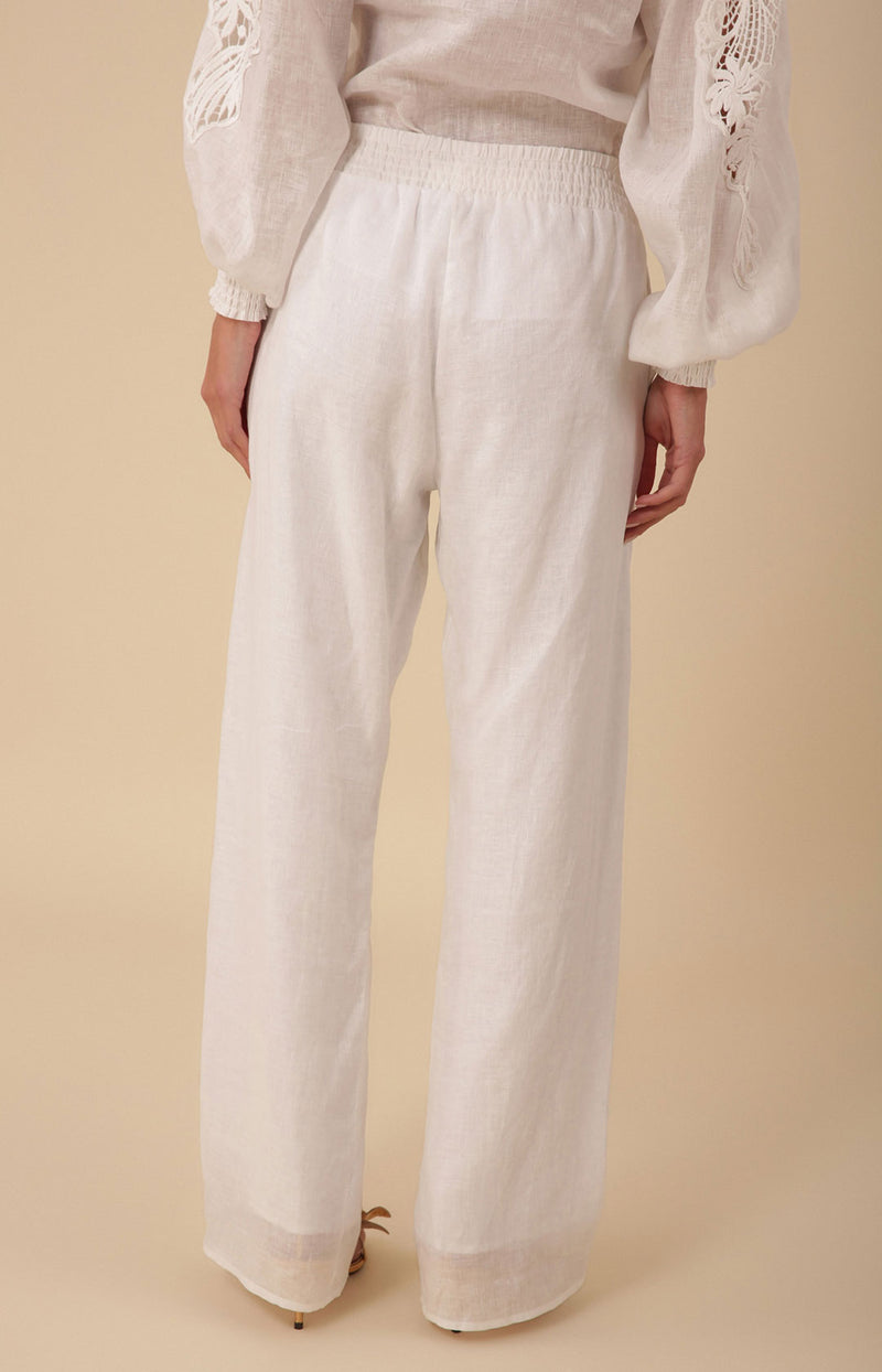Emersyn Solid Linen Pant, color_white