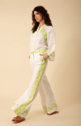 Kaia Embroidered Linen Top, color_chartreuseKaia Embroidered Linen Top, color_chartreuse