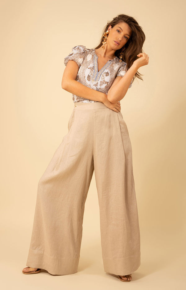 Alayna Solid Linen Pants, color_beige
