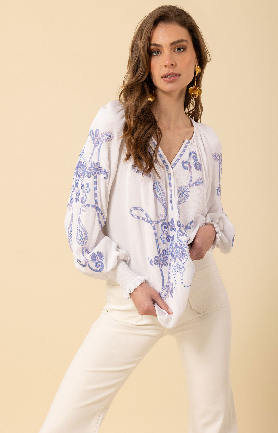 トップス thevirgins jemma blouse Jemma Embroidered Top