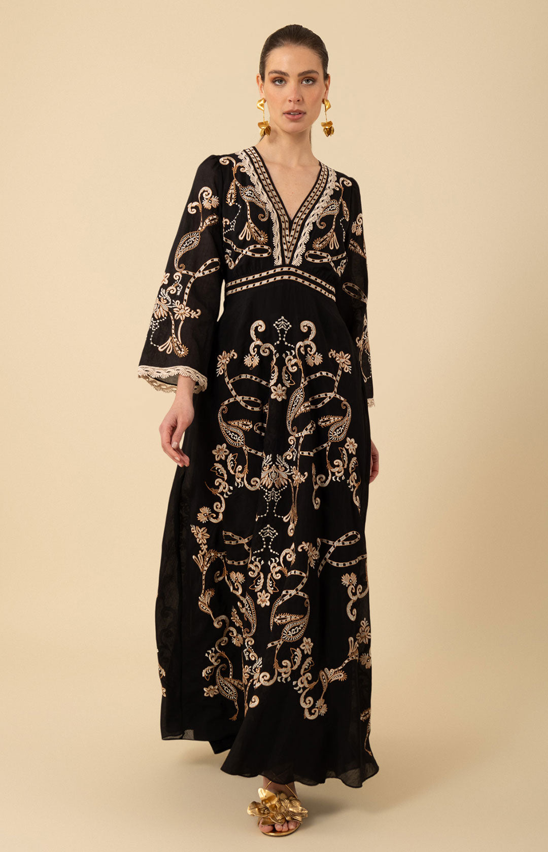 ワンピース Grenda ribbon long dress 4ZFA632M_BLK_f.jpg?v=1750978052