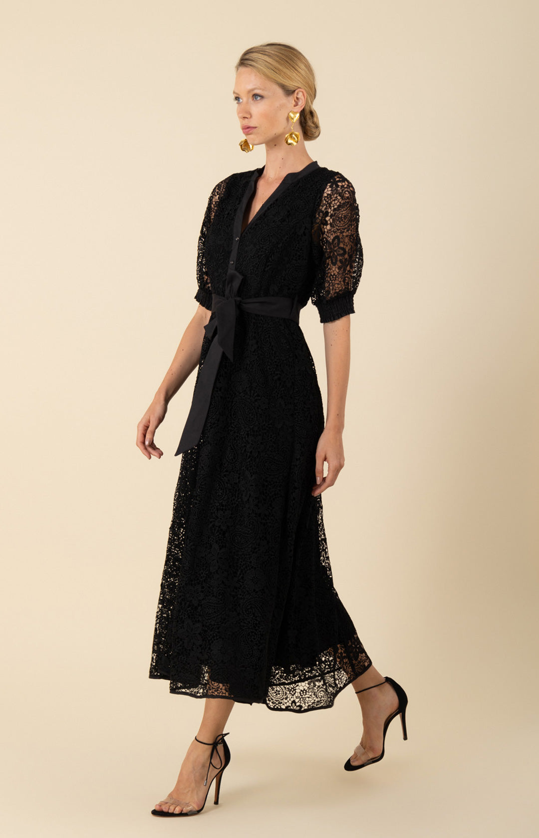 Christina Lace Maxi Dress Black / XS