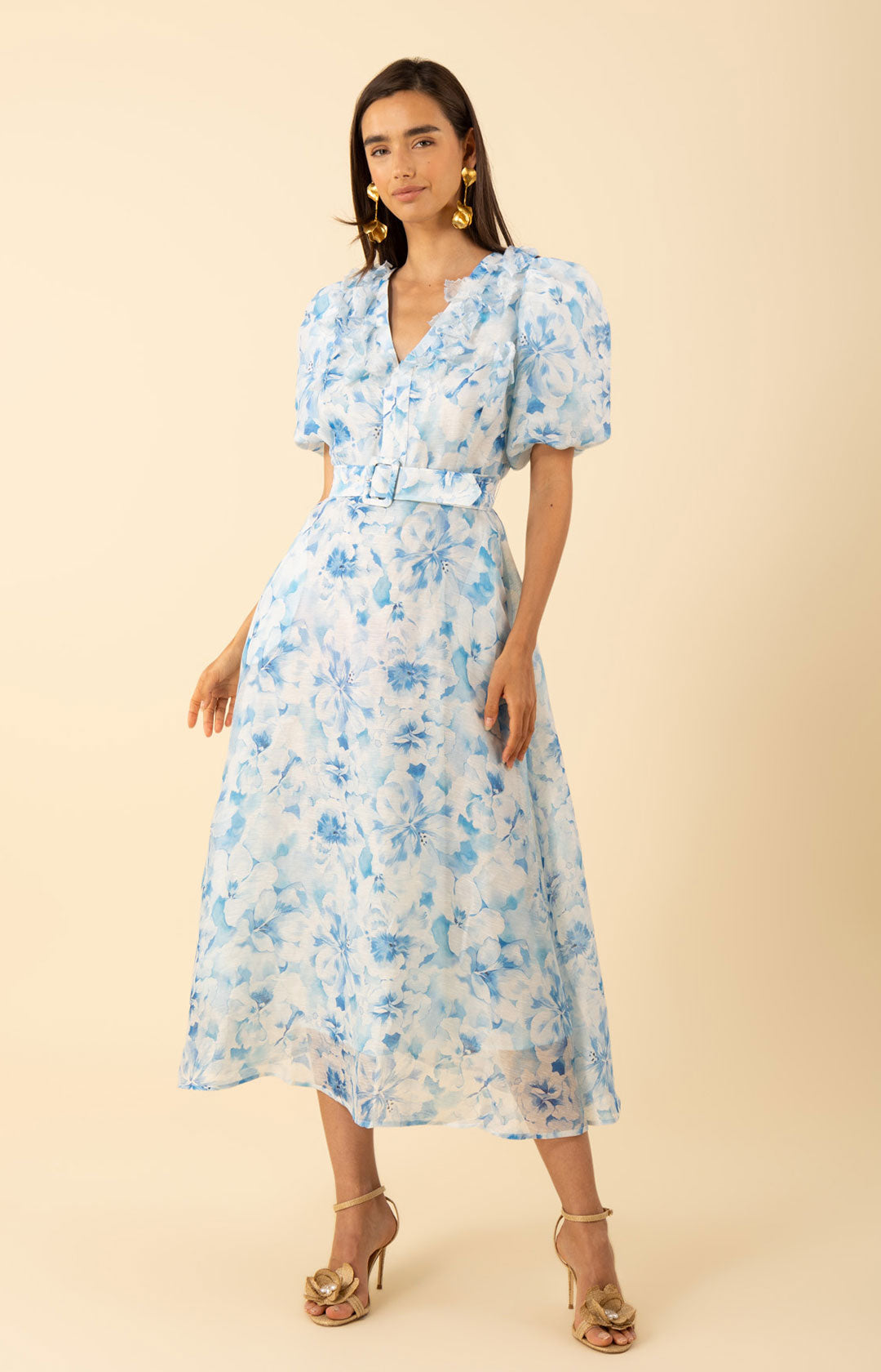 Nellie Floral Trim Dress Blue / M