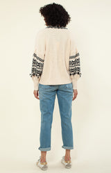 Isabelle Jacquard  Sweater, color_ivory