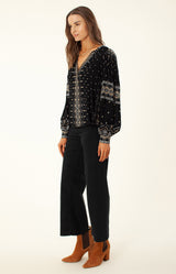 Evelyn Embroidered Top, color_black
