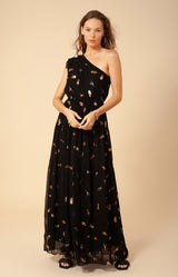 Hollynn Asymmetrical Solid Maxi Dress, color_black