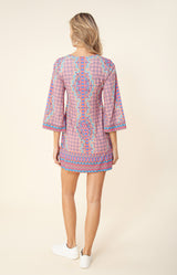 Nicolette Jersey Dress Beaded, color_fuchsia