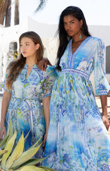 Andie Chiffon Dress, color-Blue