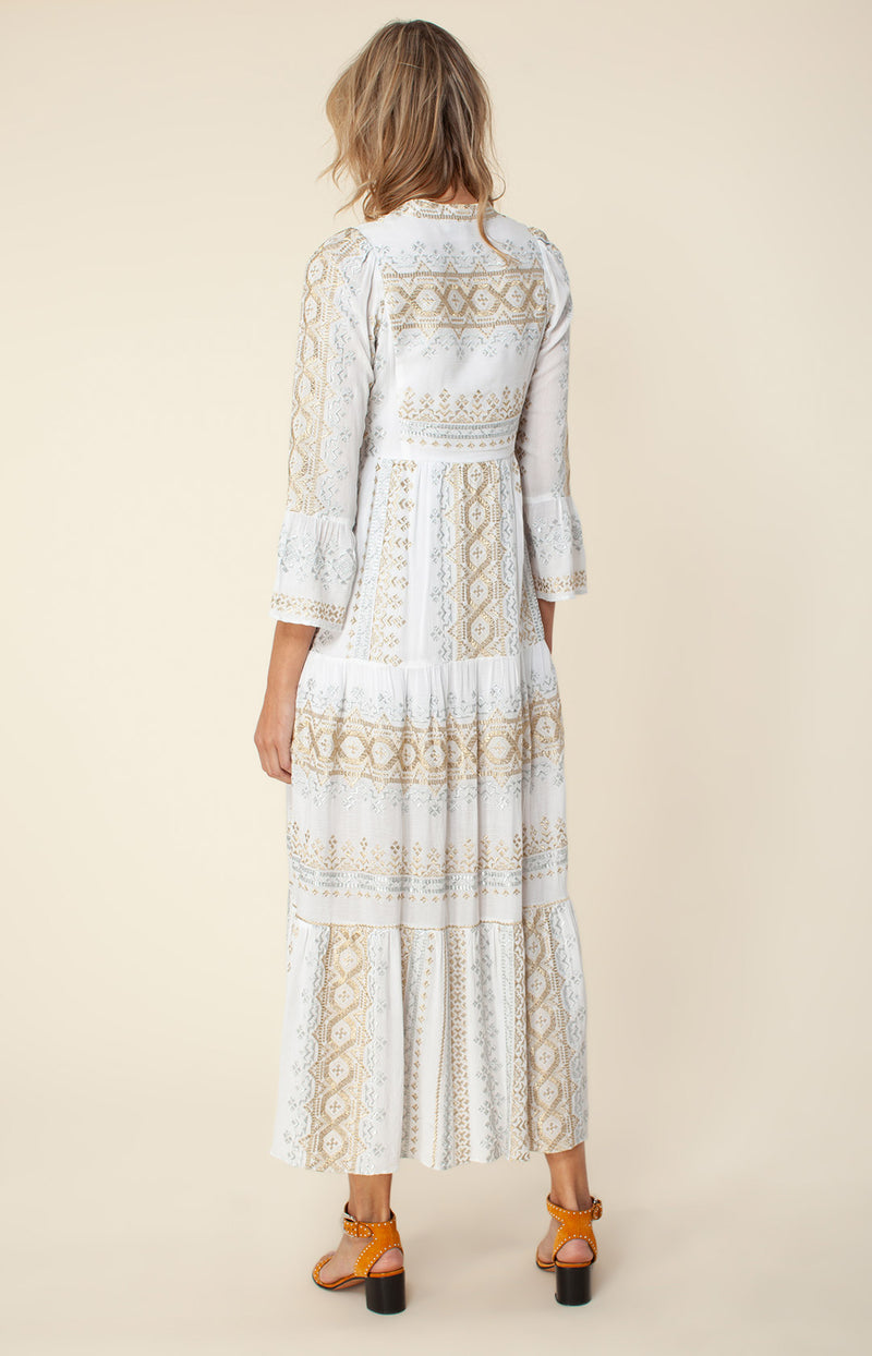 Lole Embroidered Maxi Dress, color_gold