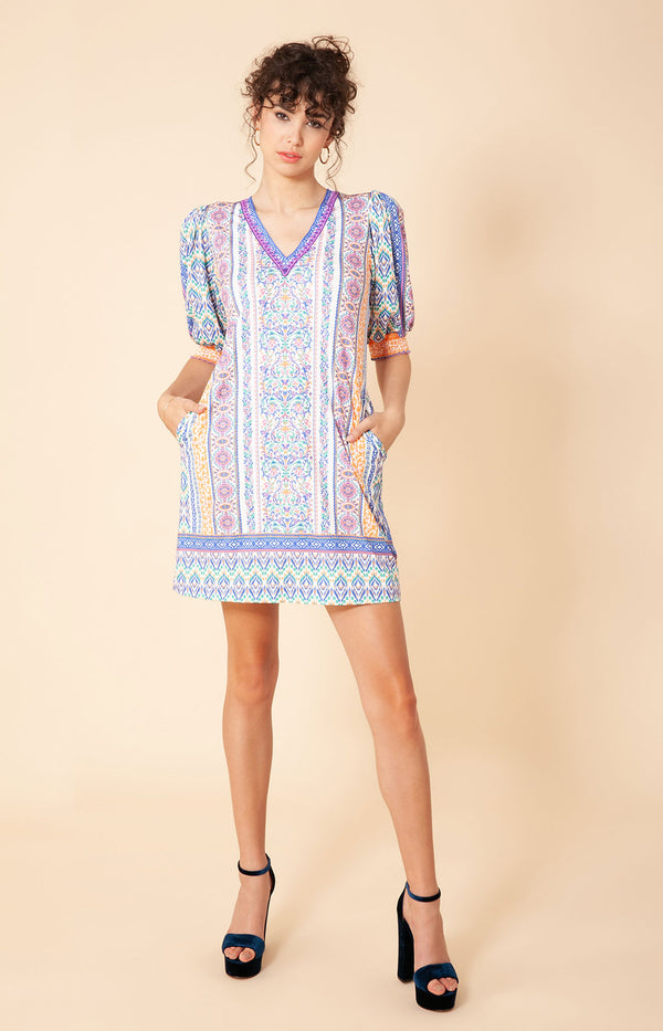 Leanna Jersey Dress Beaded, color_periwinkle