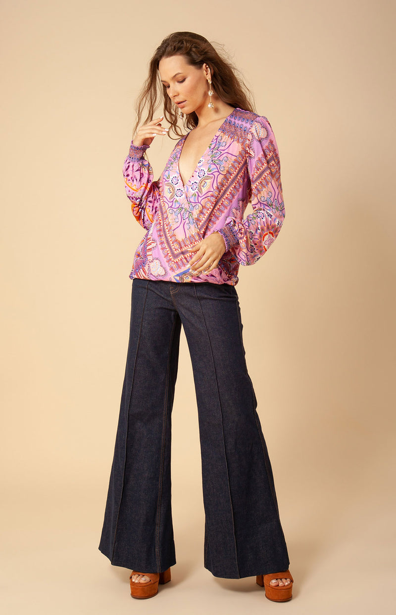 Zyana Jersey Wrap Top, color_pink
