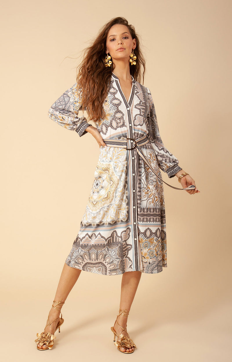Belina Jersey Midi Dress, color_ivory