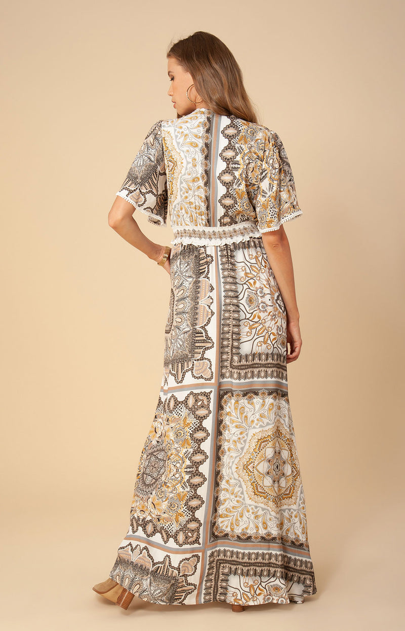 Nadja Smocked Maxi Dress, color_ivory