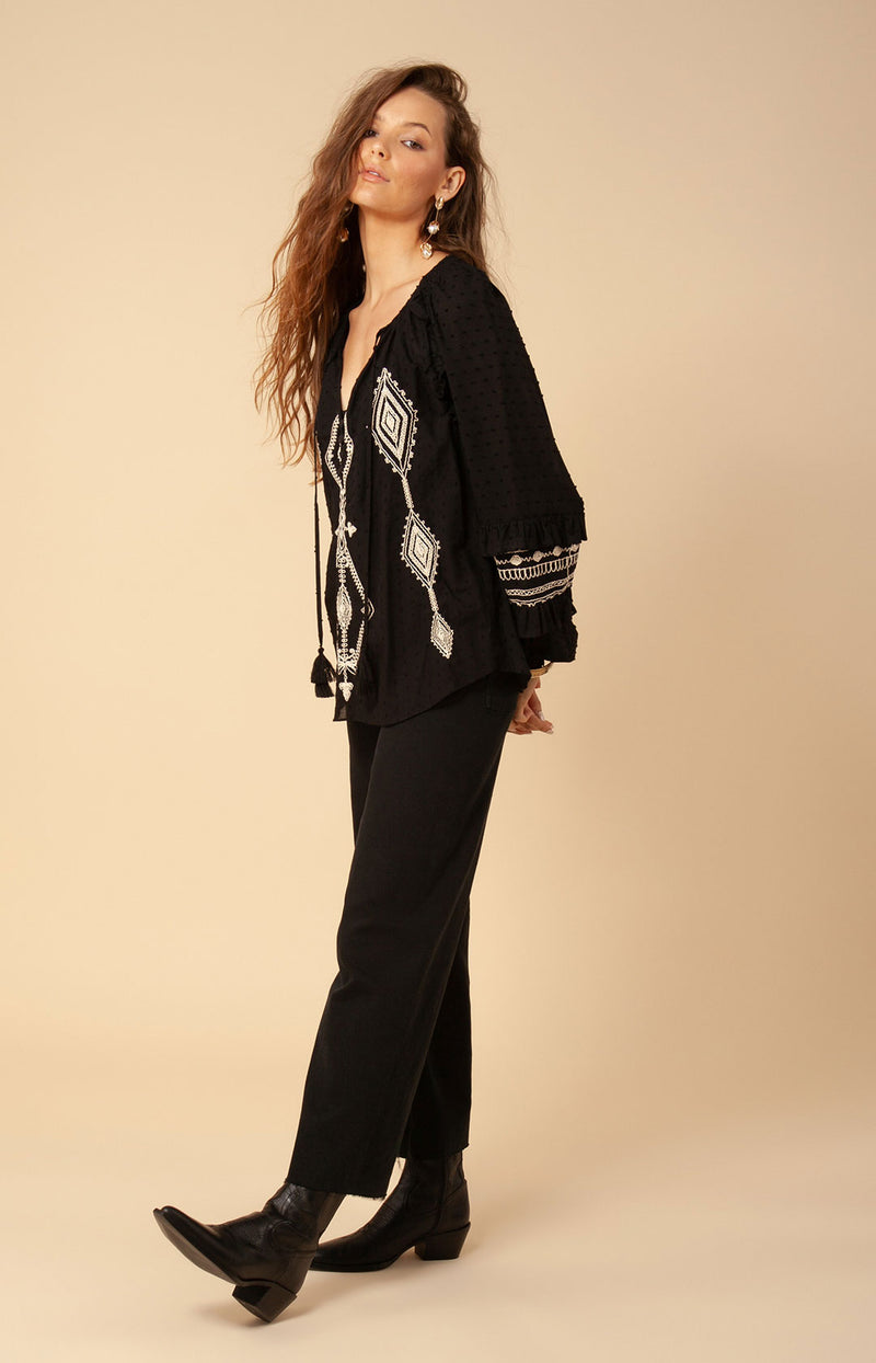 Dyana Embroidered Top, color_black