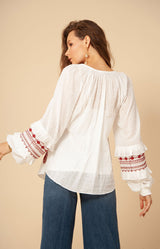 Dyana Embroidered Top, color_red