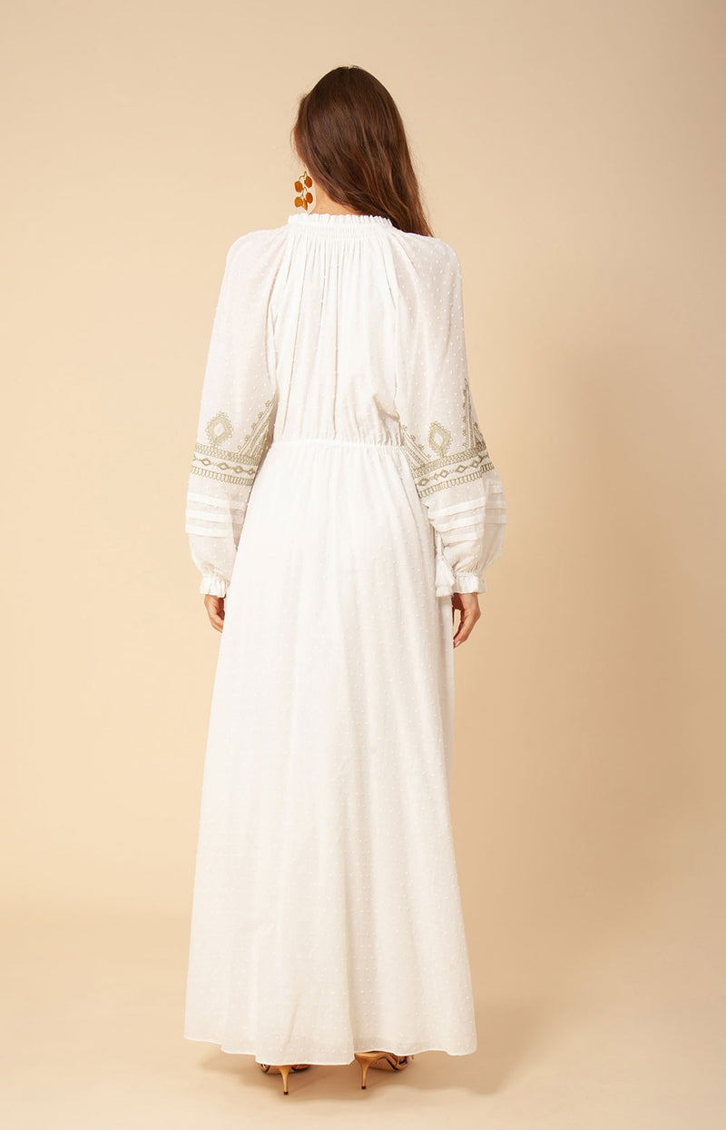 Lily Embroidered Maxi Dress Olive / M Lily Embroidered Maxi Dress Olive / M