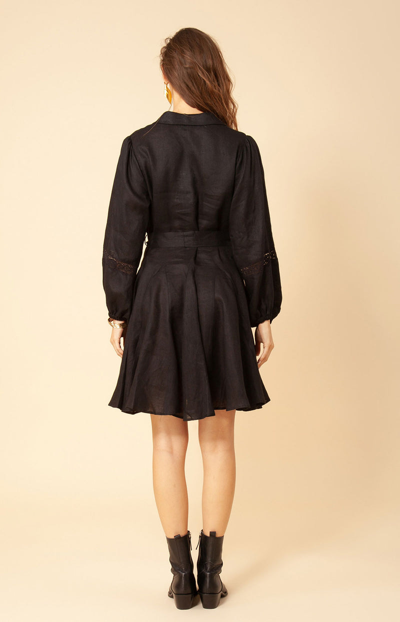 Floriana Solid Linen Dress Olive / XS Floriana Solid Linen Dress Olive / XS