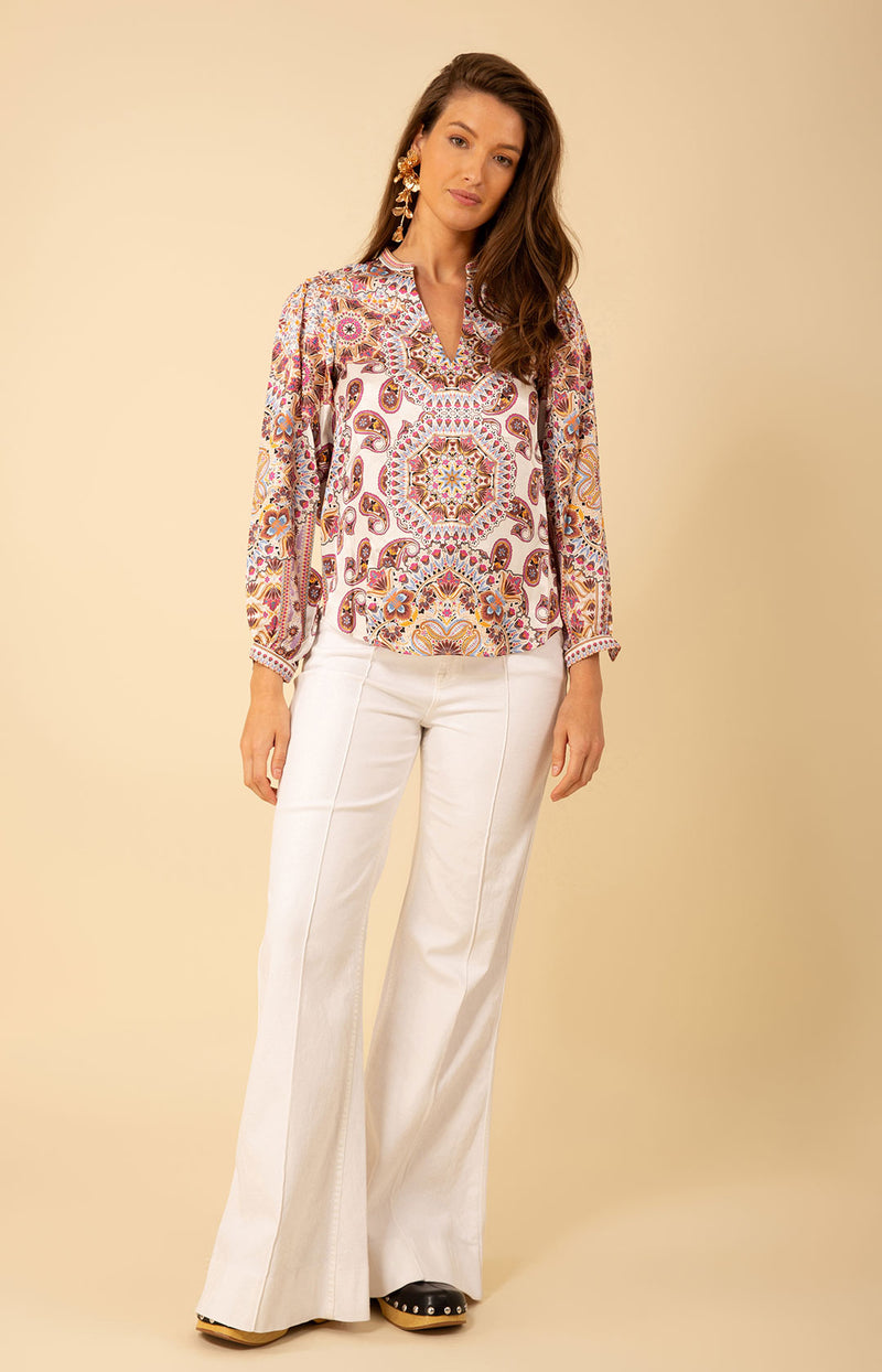 Joleen Charmeuse Top, color_ivory