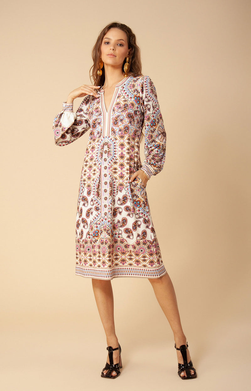 Hale Bob Kenley Midi Dress - Neutral Hale Bob Kenley Midi Dress - Neutral