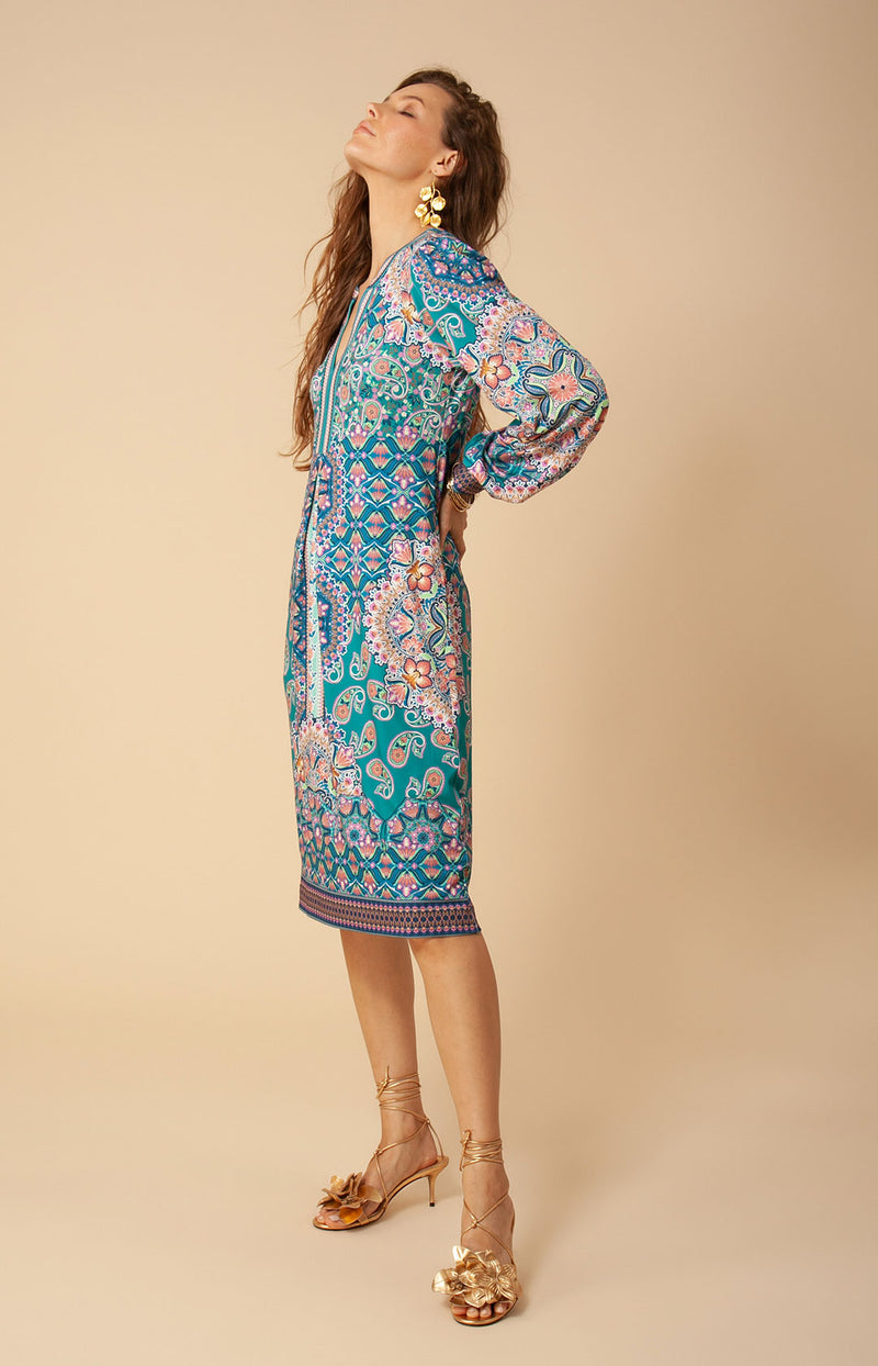 Kenley Midi Jersey Dress, color_teal