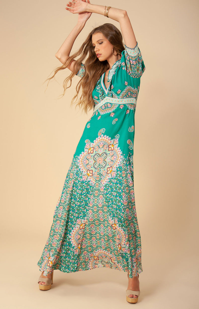 Soraya Crepe Maxi Dress, color_teal