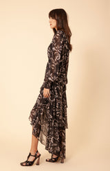 Celeste Chiffon Dress, color_black
