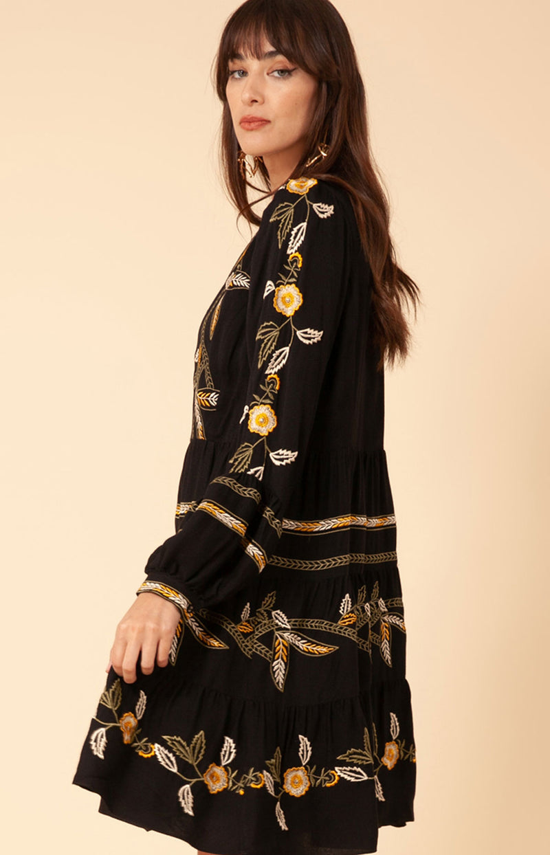 Amelia Embroidered Crepe Dress Amelia Embroidered Crepe Dress
