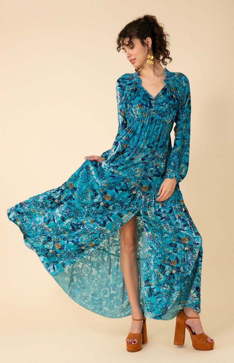 Lina Velvet Burnout Maxi Dress, color_teal