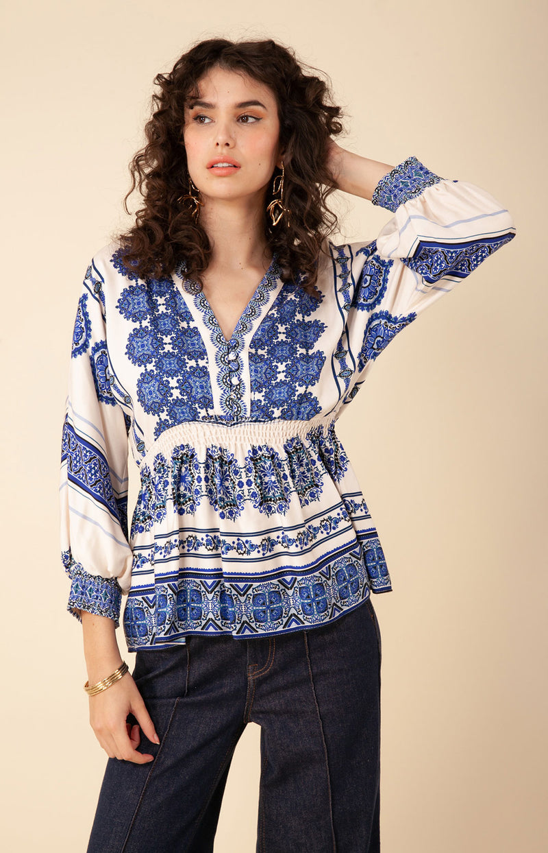 Lou Twill Top, color_blue