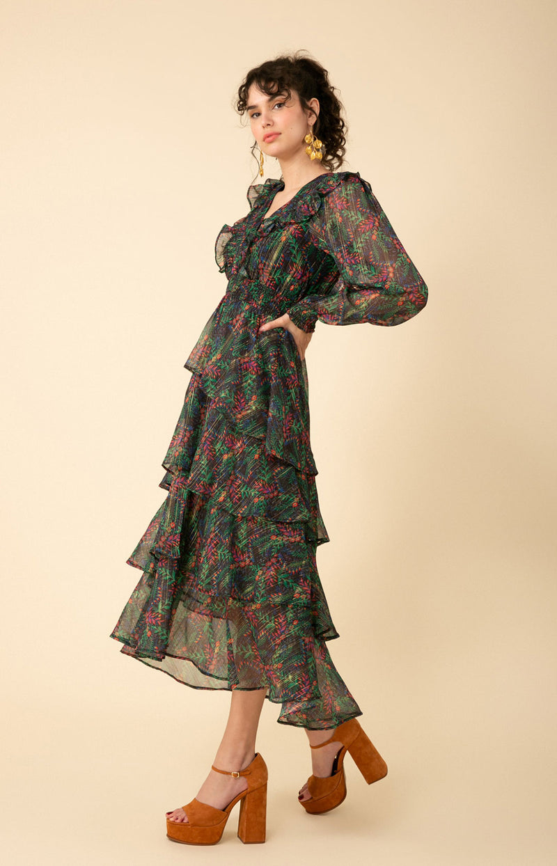 Jeanne Lurex H-Lo Dress, color_black
