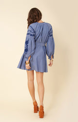 Mila Embroidered Dress, color_blue