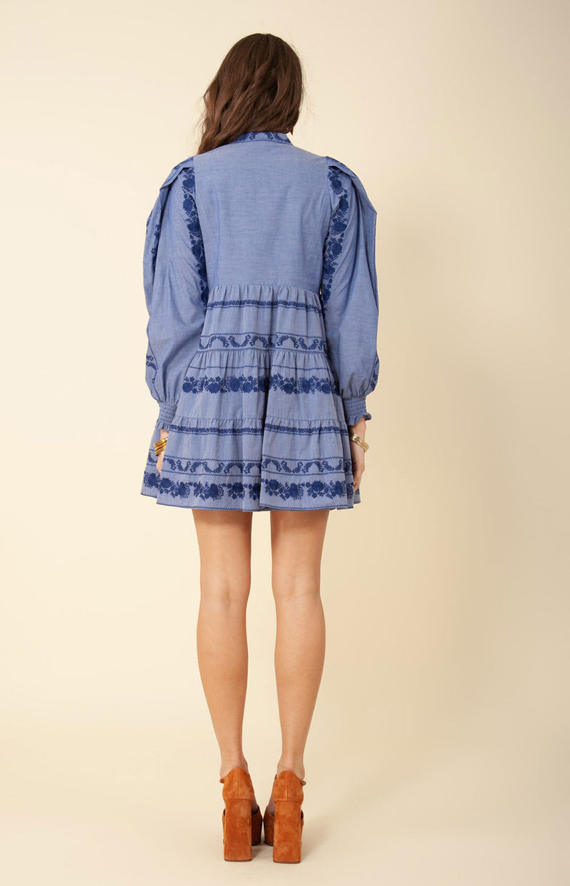 Luna Embroidered Dress, color_blue