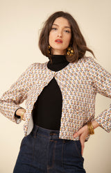Sofia Quilted Jacket, color_ivory