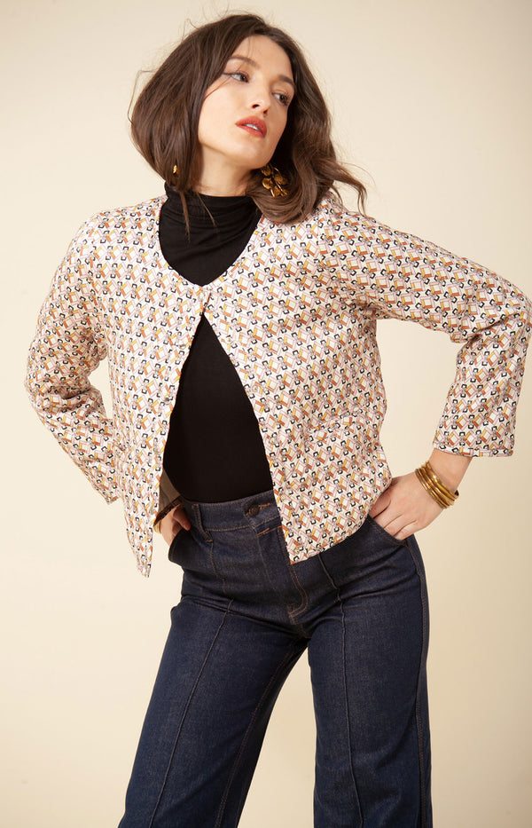 Sofia Quilted Jacket, color_ivory