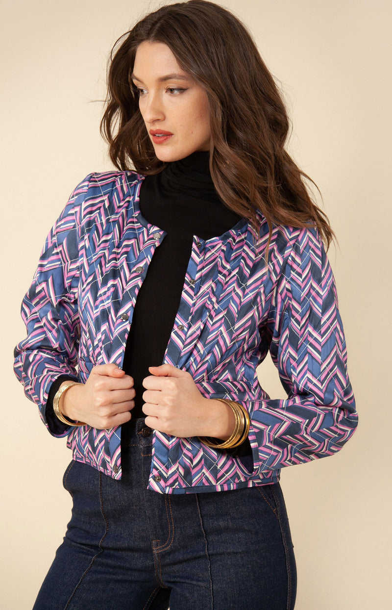 Sofia Quilted Jacket, color_navy