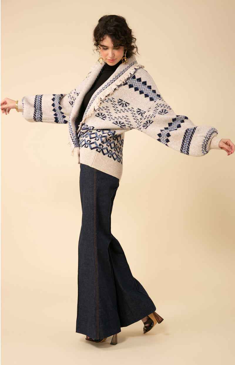 Ines Wrap Jacquard Sweater, color_ivory