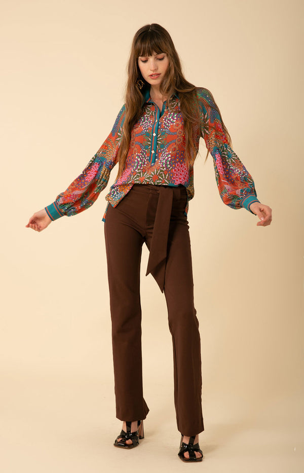 Lyana Pintuck Pant, color_brown