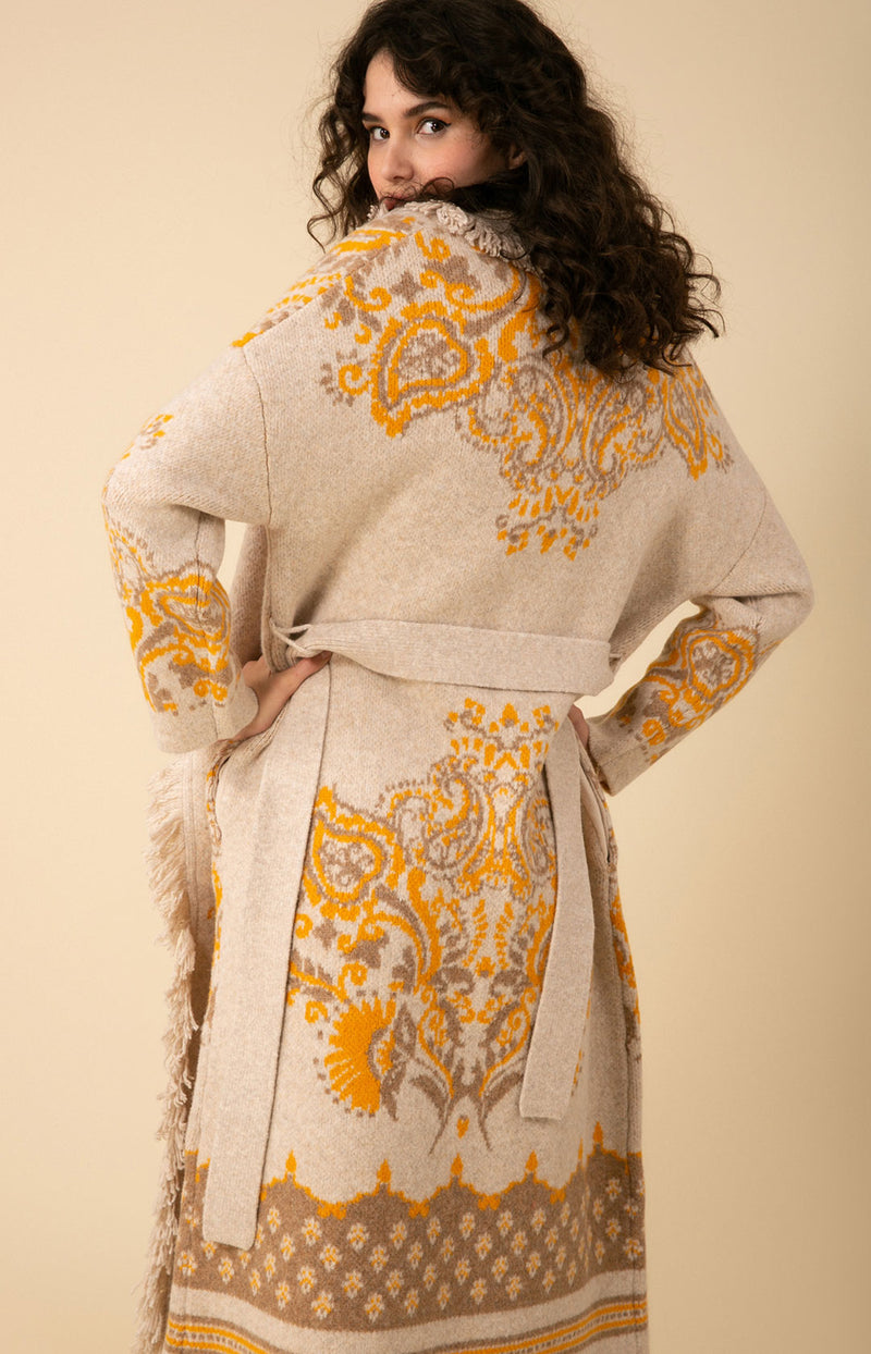 Zelie Wool Blend Wrap Midi Sweater, color_yellow