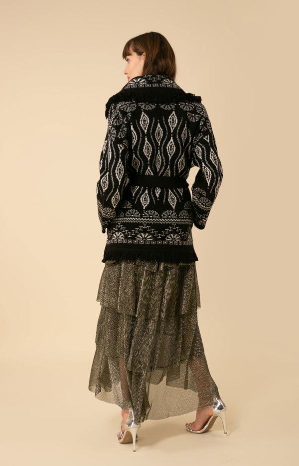 Emmy Fringe Wrap Sweater, color_black