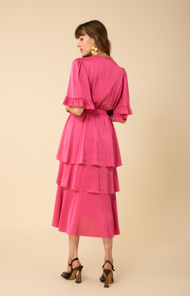 Joy Tiered Midi Dress Black / S by Hale Bob | exclusive Designer Clothing | Chic & Boho Style Joy Tiered Midi Dress Black / S by Hale Bob | exclusive Designer Clothing | Chic & Boho Style
