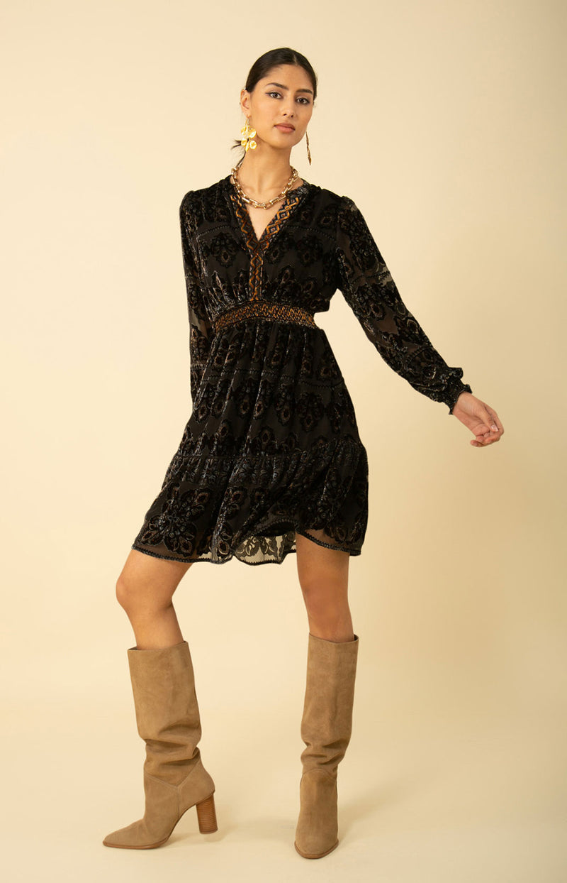 Willow Velvet Burnout Dress by Hale Bob – Jilli Boutique