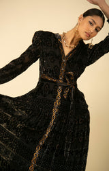 Gianna Velvet Burnout Maxi Dress, color_black