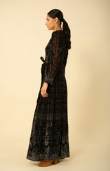 Gianna Velvet Burnout Maxi Dress, color_black