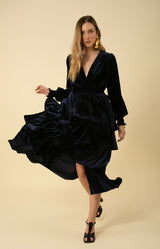 Eleanor Velvet Maxi Dress, color_navy