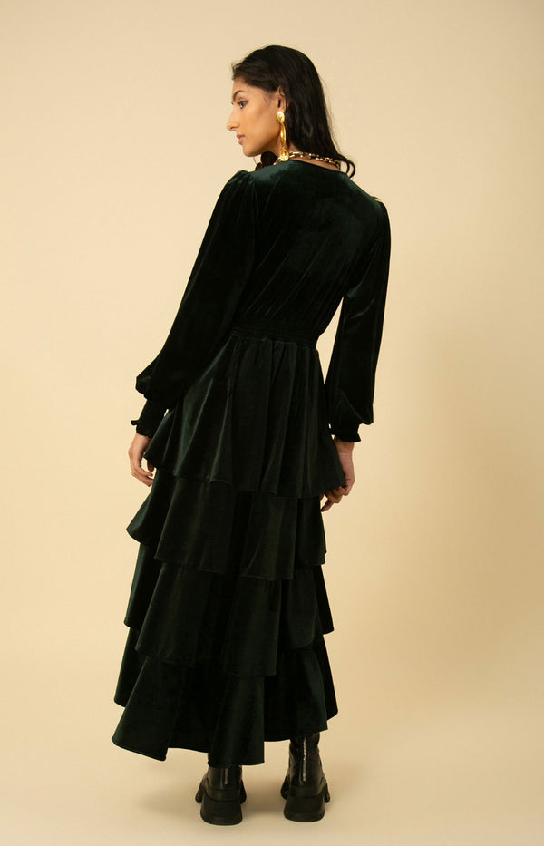 Eleanor Velvet Maxi Dress, color_emerald