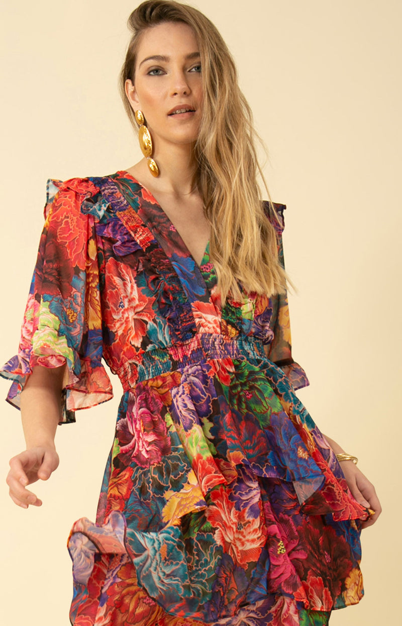 Chloe Tiered Dress, color_fuchsia