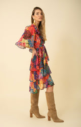 Chloe Tiered Dress, color_fuchsia