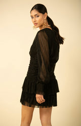 Ellie Lurex Mini Dress, color_black
